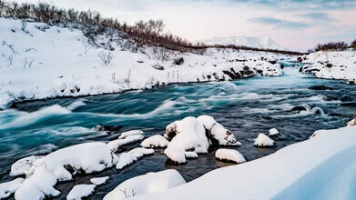 Photo art by J. Daniel Hunger: winter landscape with river in Iceland