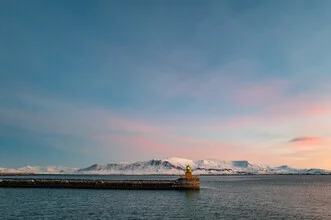 Photo art by J. Daniel Hunger: calm harbor view in Reykjavik, Iceland