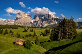 Fotokunst von Achim Thomae: Sommerlandschaft auf der Seiser Alm in Südtirol