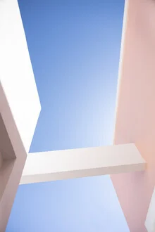 Pastel colored architecture in Lisbon, showcasing minimalist design and geometric shapes.