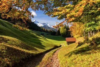 Fotokunst von Achim Thomae: Herbstlandschaft in den bayerischen Alpen