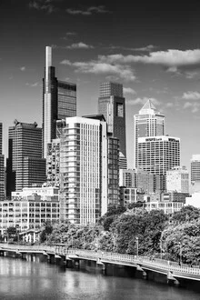 Monochrome photo art by Melanie Viola: view of Philadelphia's skyline
