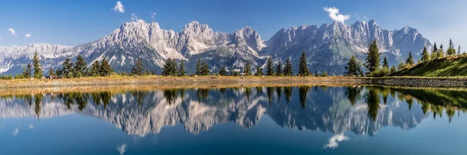 Photo art by Achim Thomae: panoramic view of the Wilder Kaiser in Tyrol.