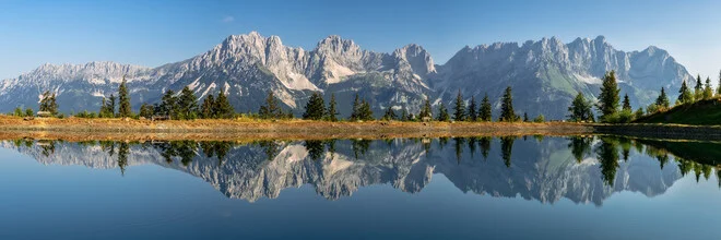 Photo art by Achim Thomae: Kaisergebirge with mountain lake and reflection
