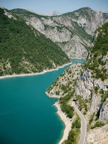 Photo art by Claas Liegmann: calm road by Piva Lake in Montenegro