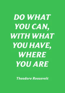Wall art featuring an inspiring quote by Theodore Roosevelt in a stylish design.