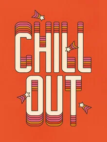 Colorful wall art featuring retro-inspired lettering for a relaxed vibe.