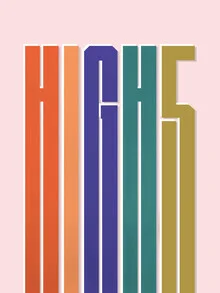 Colorful illustration showing a high five, radiating joy and friendship.
