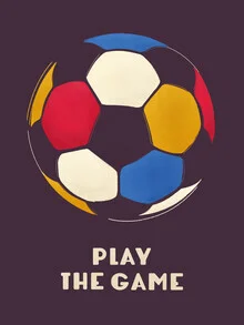 Wall art featuring a colorful football illustration by Ania Więcław, radiating joy and movement.
