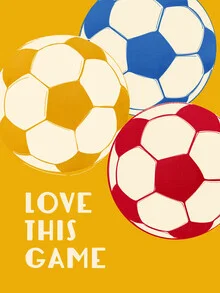 Wandbild von Ania Więcław: bunte Fußballillustration mit dynamischen Elementen