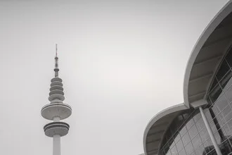 Photo art by Dennis Wehrmann: television tower in an urban setting