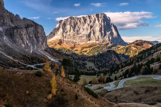 Photo art by Achim Thomae: Autumn larch landscape in the Dolomites