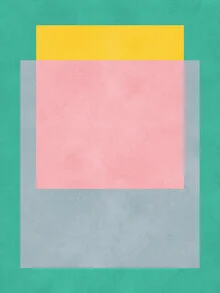 Abstract illustration with overlapping rectangles in soft colors