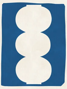 Illustration of a vase on a blue background, featuring gentle brushstrokes.