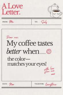 Illustration by Uma Gokhale: a loving message to oneself with coffee cups.