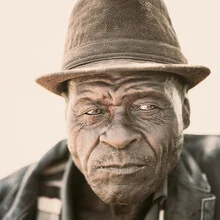 Portrait of an elderly man from Namibia, showcasing the character traits of the Herero culture.