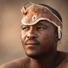 Portrait of a man from Botswana, gentle light highlights his face and expression.