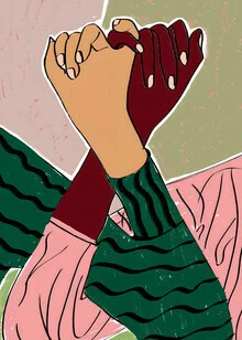 Illustration by Uma Gokhale: two hands making a pinky swear promise.