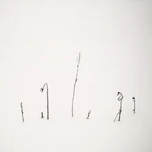 Photo art by Lena Weisbek: delicate calligraphy in snow with soft grasses
