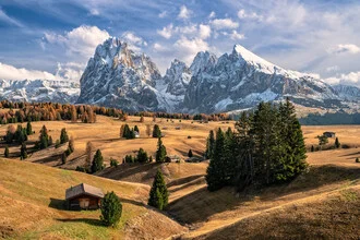 Fotokunst von Achim Thomae: Herbstfarben auf der Seiser Alm in Südtirol