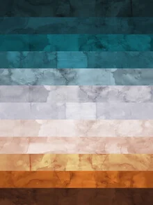 Wall art by Vitor Costa: abstract landscape with geometric shapes and soft colors