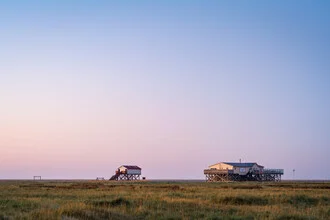 Fotokunst von Martin Wasilewski: Morgendämmerung über Sankt Peter-Ording am Wattenmeer.