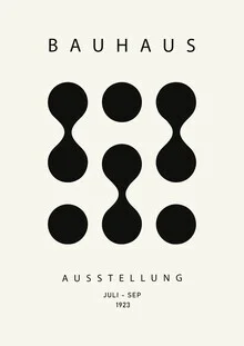 Illustration in Bauhaus style: stylized shapes in black and beige.