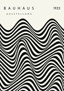 Wall art featuring minimalist design in black-beige, inspired by Bauhaus style.