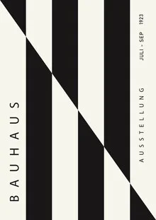 Wall art featuring vintage Bauhaus design in black-beige, minimalist style with harmonious shapes.