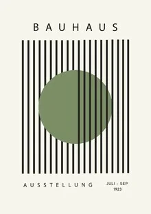 Wall art featuring Bauhaus design: abstract shapes in green-beige