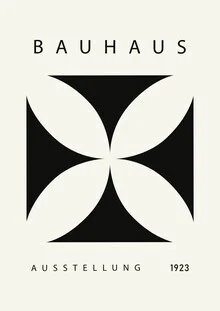 Wall art featuring minimal design in black and beige, inspired by Bauhaus style.