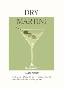 Wall art by Typo Art: stylish illustration of a Dry Martini cocktail