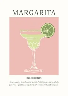 Wall art of a Margarita: cheerful cocktail in soft colors