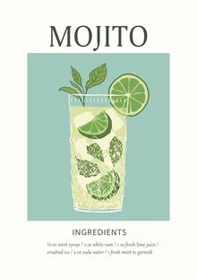 Wall art by Typo Art: stylish illustration of a refreshing Mojito
