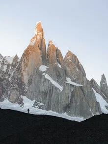 Photo art by Reiner Hofer: Cerro Torre in Patagonia, soft clouds and mountain peaks