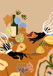 Wall art by Arty Guava: soft colors and tropical elements in an elegant style