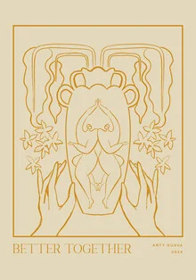 Wall art featuring soft lines and earthy tones radiating positive energy.