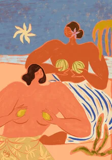 Illustration by Arty Guava: fruity composition with lemons and melons