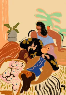 Wall art in warm colors and soft lines showcasing a feminine style by Arty Guava.