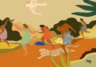 Illustration by Arty Guava: soft abstract shapes in warm pastel colors