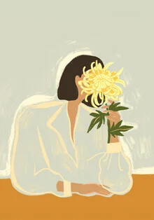 Abstract illustration by Arty Guava: soft colors and floral shapes