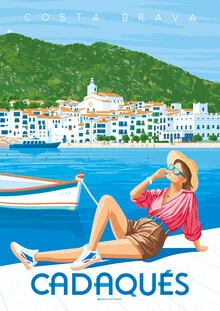 Wandbild von François Beutier: Charmantes mediterranes Dorf an der Costa Brava