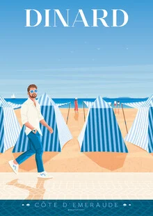 Wall art by François Beutier: Illustration of a charming beach in Dinard