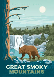 Illustration by François Beutier: Grizzly bear in the Great Smoky Mountains