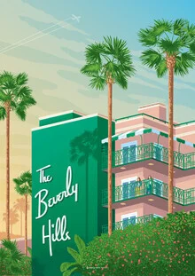 Wandbild von François Beutier: stilvolles Vintage-Reiseplakat von Beverly Hills