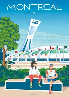 Illustration by François Beutier: Vintage travel inspiration to Montreal, Canada.