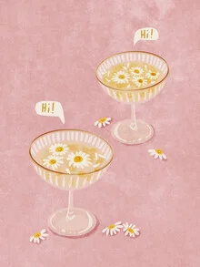 Illustration von Raissa Oltmanns: Sprechende Blumen mit fröhlichen Farben