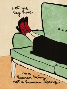 Illustration von Raissa Oltmanns: entspannte Darstellung eines menschlichen Wesens