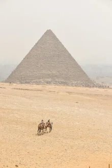Photo art by Lotte Wildiers: Pyramids of Giza under a clear sky