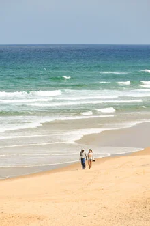 Photo art by Lotte Wildiers: gentle coastal landscape with blue sky and golden sand